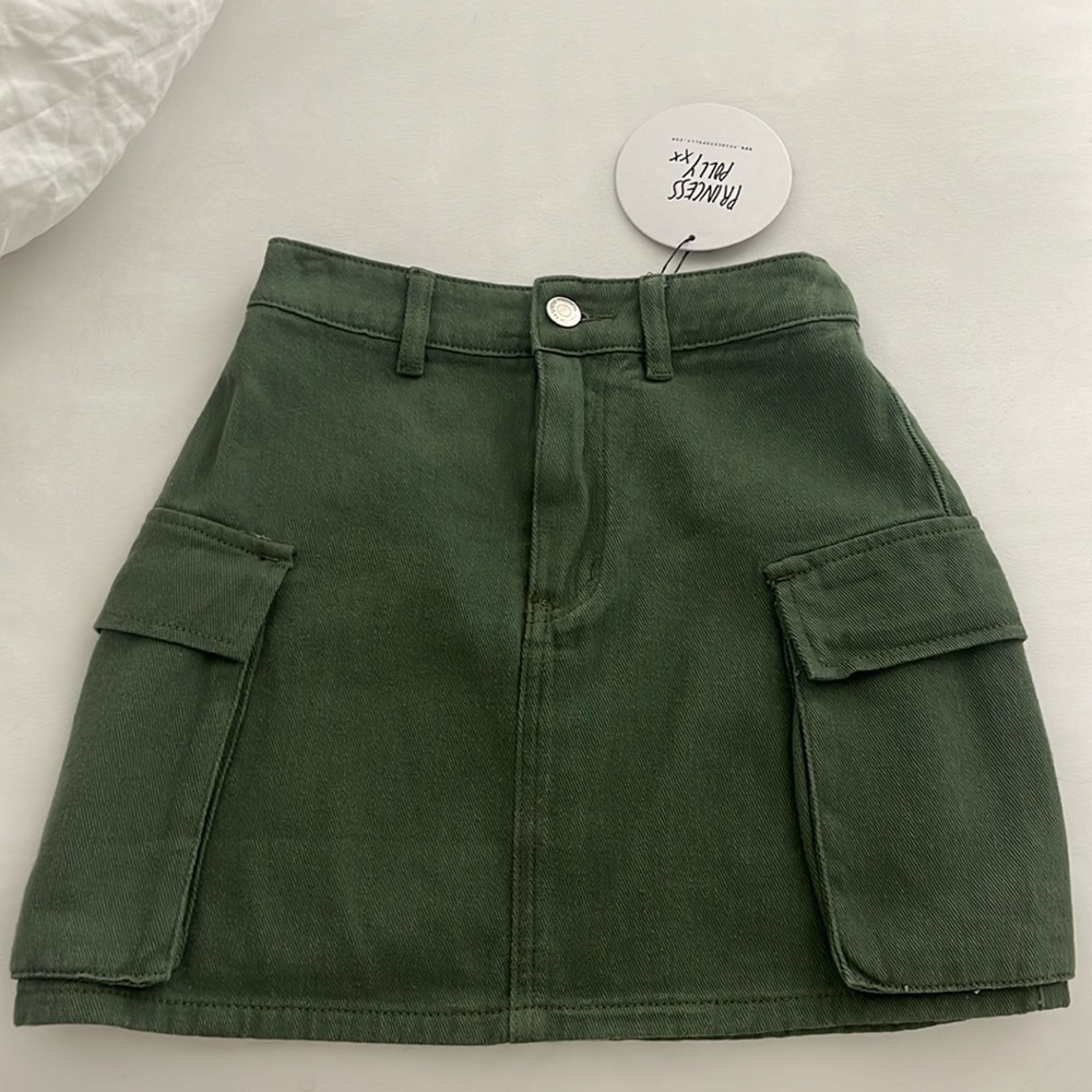 Khaki Green Princess Polly Mini Skirt